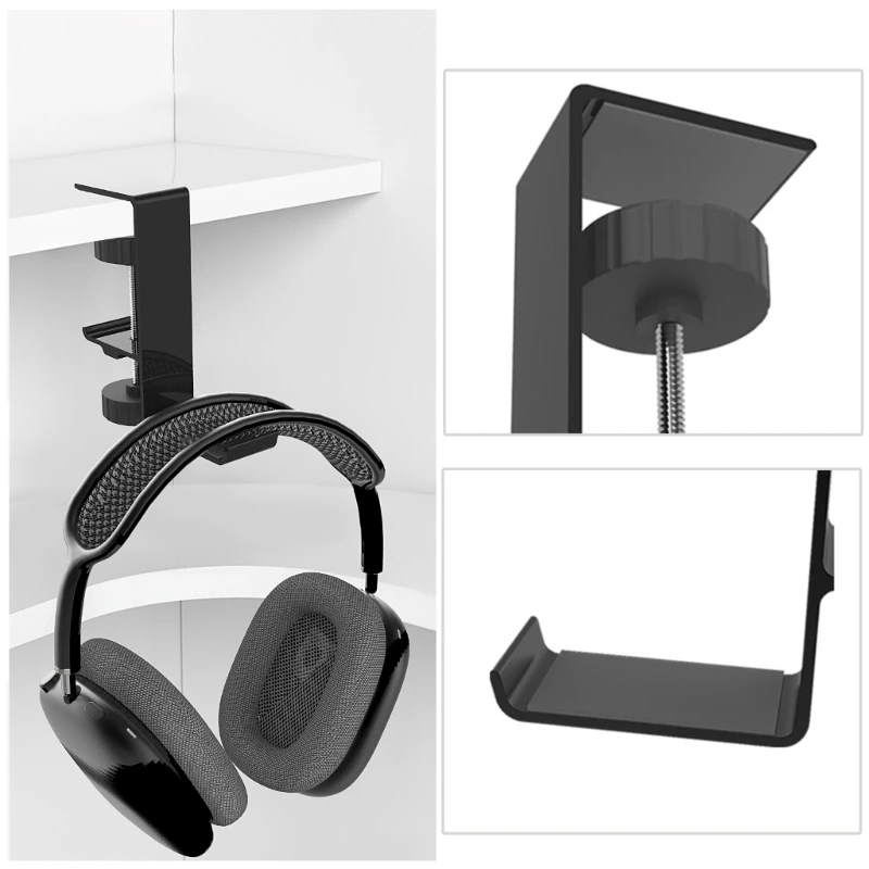 Headphone Holder Headset Hanger Aluminum Alloy Stand with Soft Silicone Rubber for Storing and Showcasing Earphones