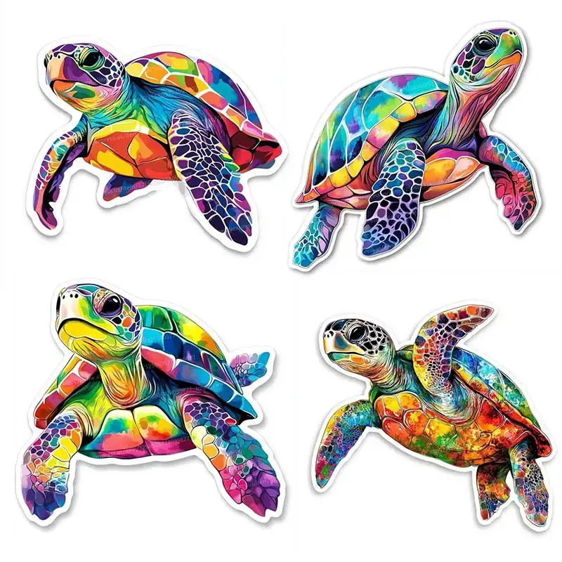 Colorful Turtle Car Sticker Self-adhesive Decal For Automotive Rear Window And Bumper Waterproof Sticker SH615