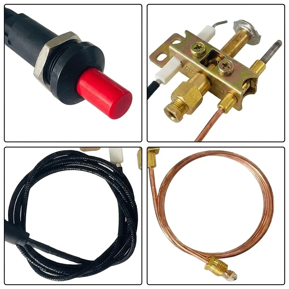 1pcs LP Gas Safety Valve Kit With Piezo Ignition For Oven Fireplace Grill Heater Propane Butane Protection RV= Heating Systems