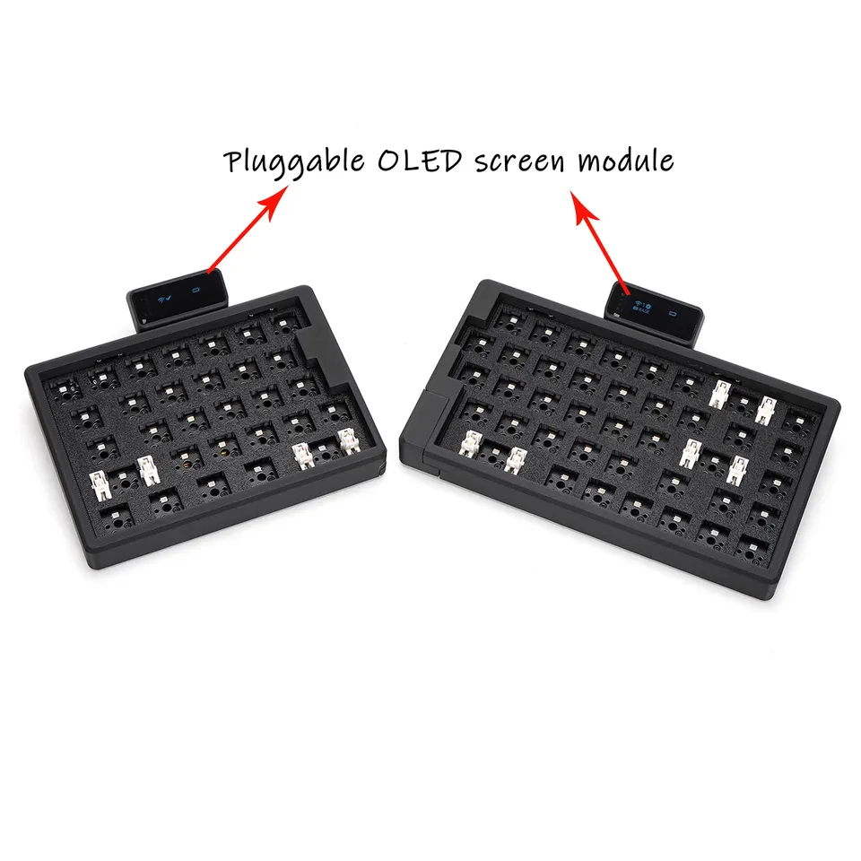 オフセットキー分割キーボード、トラックボール付きデュアルモード有線