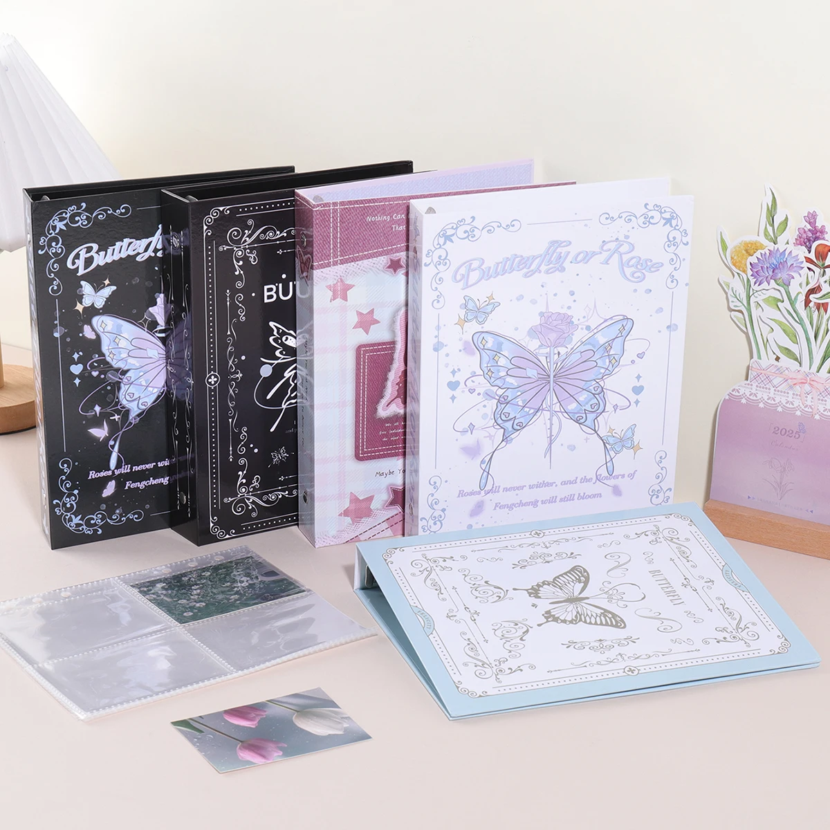 1 pc photo album loose-leaf sleeve, spiral-bound, beautifully portable and decorative, suitable for collecting photos and cards