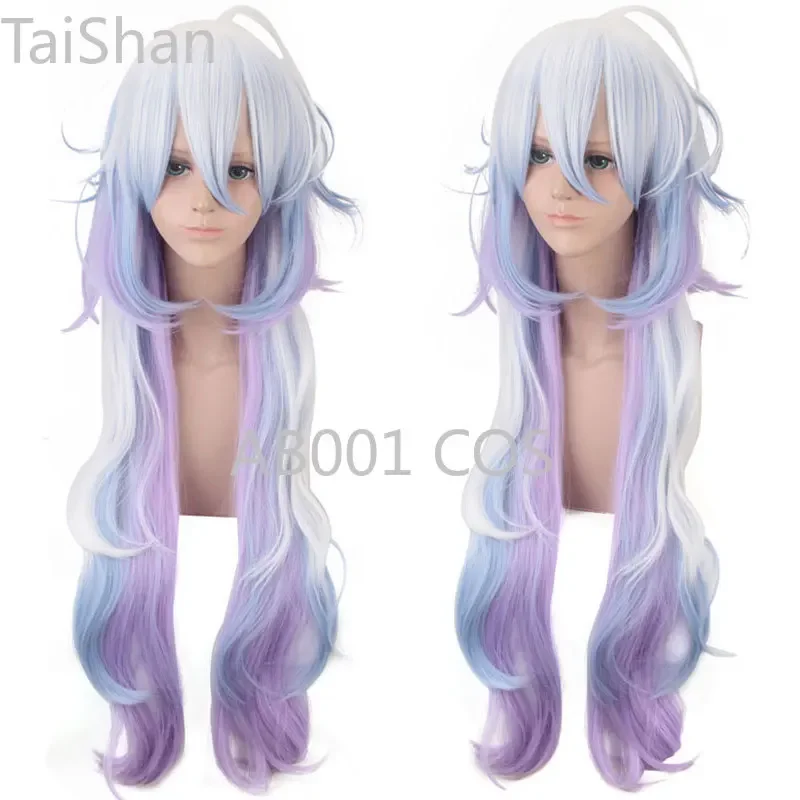 Anime 100CM Fate Grand Order FGO Cosplay Wig Costumes Merlin Earrings Wigs Game Halloween Christmas Cosplay Accessary