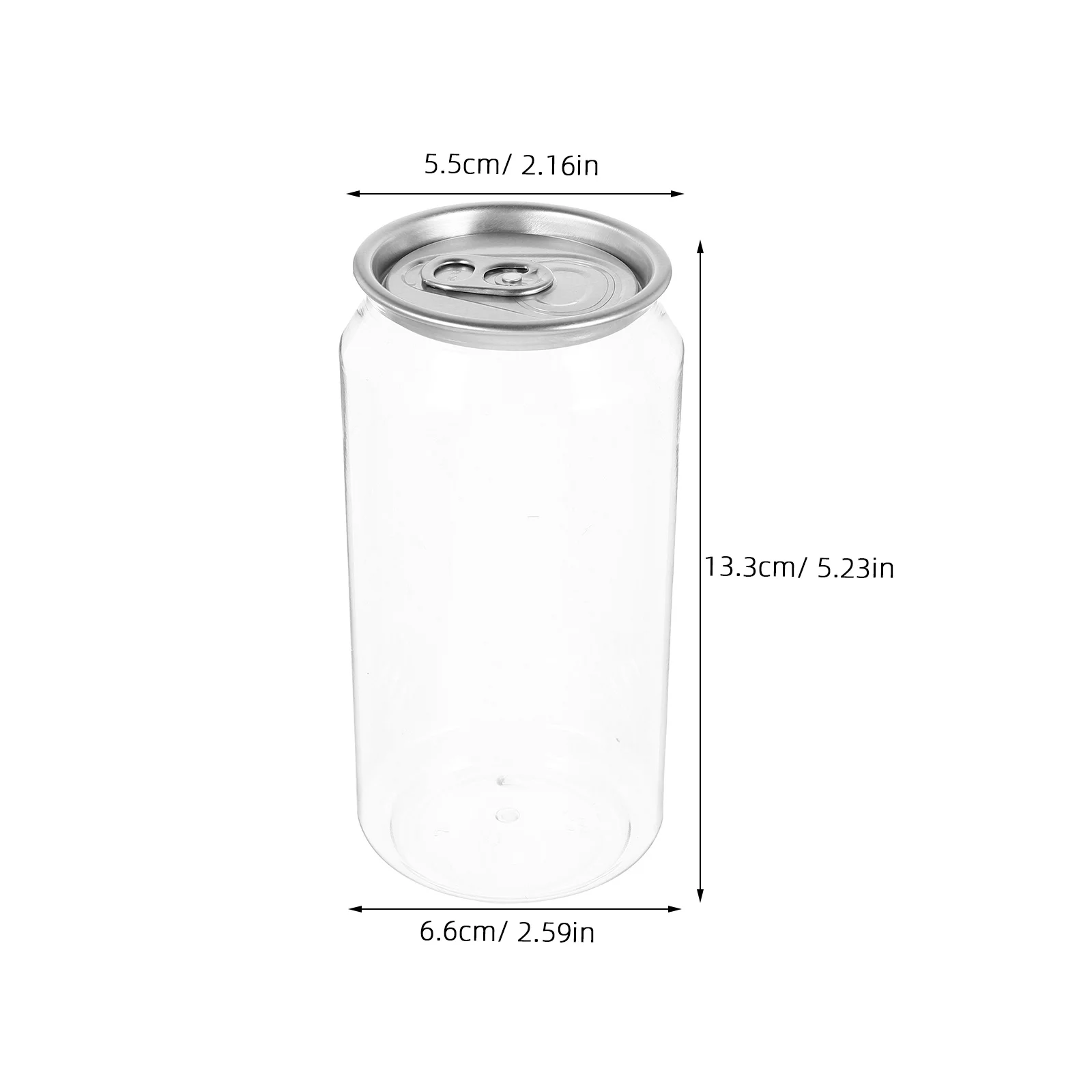 10 Stuks Clear Drank Aluminium Caps 400Ml Lekvrij Hervulbare Sap Containers Voor Thee Koffie Smoothies Transparante Drinkset