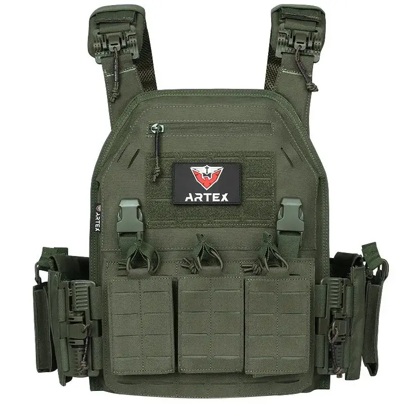 

Ranger Green Plate Carrier Tactico Vest With Quick Release Security Molle Chaleco Tactico Bandolier Laser Cut Vest
