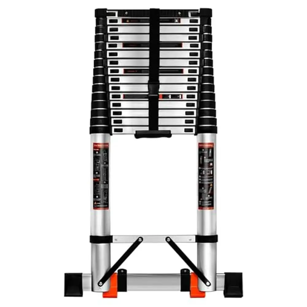 

20.5FT Portable Aluminum Telescoping Ladder 330LBS Cap One-Button Retraction Multi-Purpose Collapsible Extension- Stable