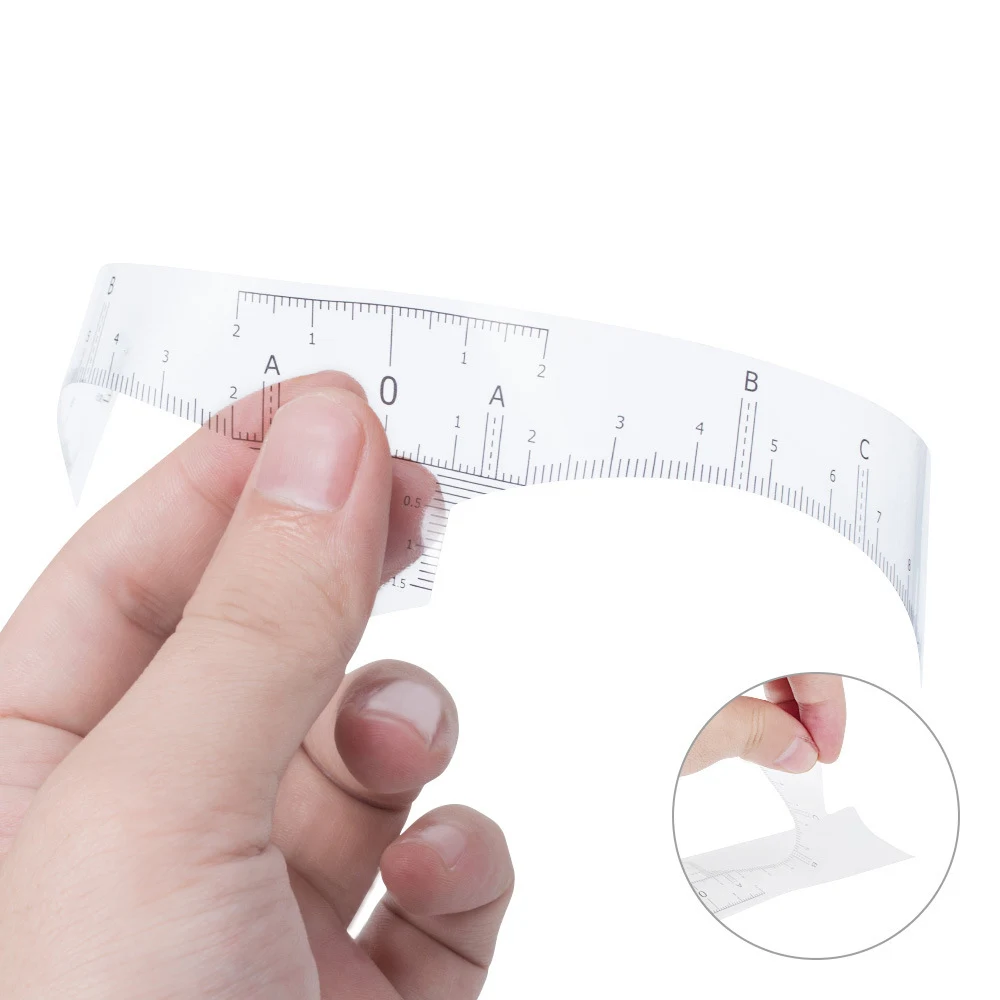 Disposable 50pcs Eyebrow Ruler Sticker Adhesive Microblading Eye Brow Ruler Stencil Woman Permanent Makeup Tattoos Eyebrow Tools