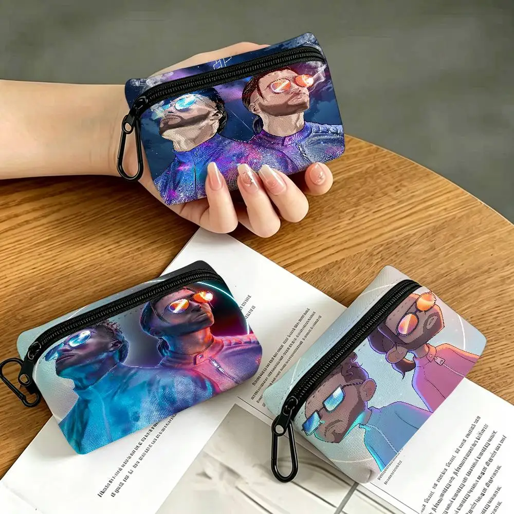 PNL QLF Rapper Singer Oxford Coin Wallet Detachable Carabiner Hook Compact Storage Bag For Outdoor Shopping Accessory