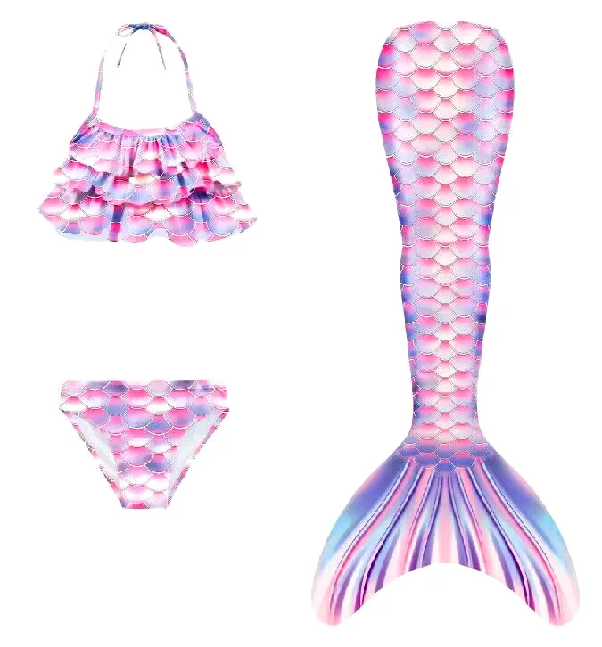 2024 Girls Tail Mermaid Tails Beach Costume Clothing With Monofins Bikini Swimming Cosplay Littli Mermaid Tail Children Swimwear