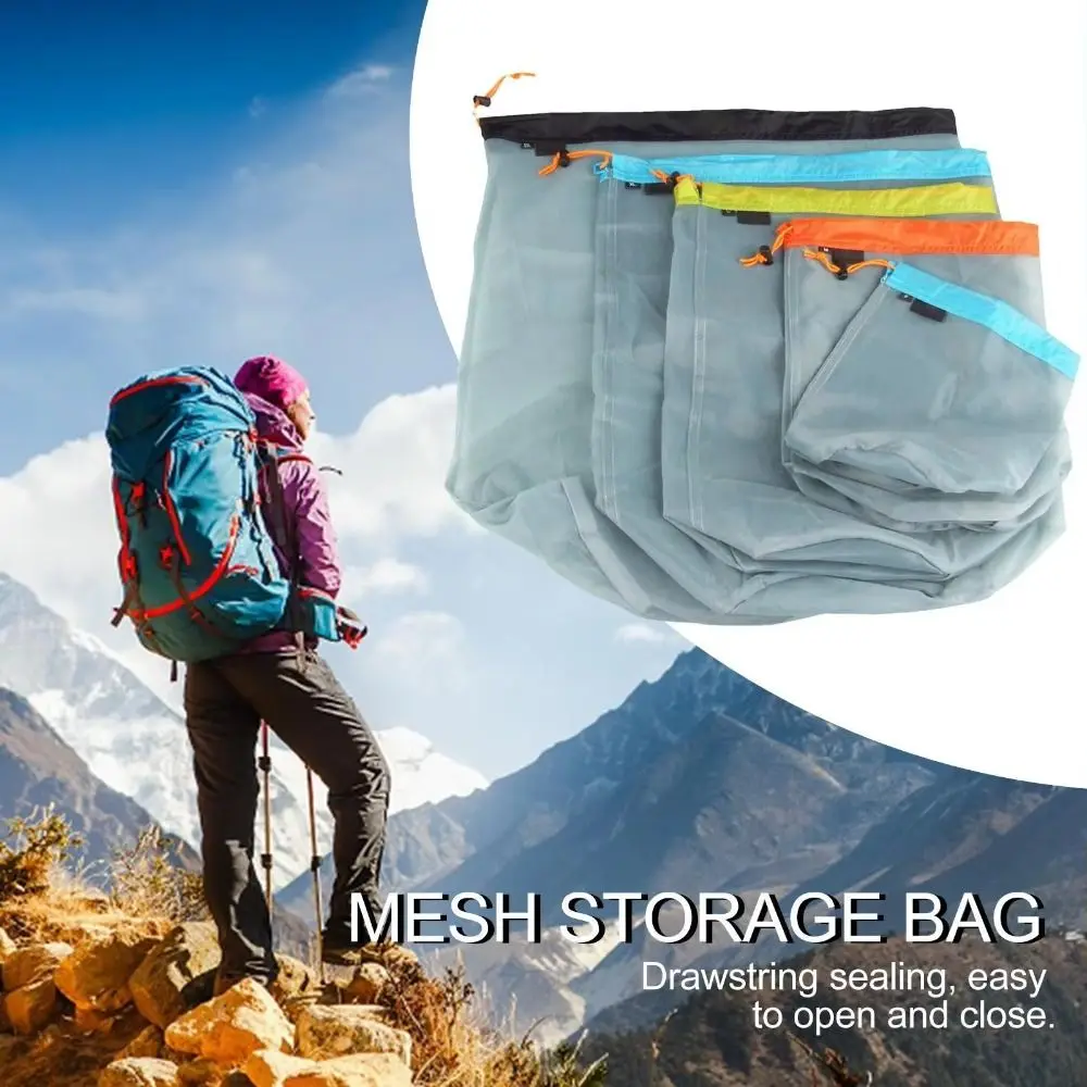 Lightweight Mesh Storage Bag Nylon Material High Quality Drawstring Storage Bag Mesh Material Drawstring Closure