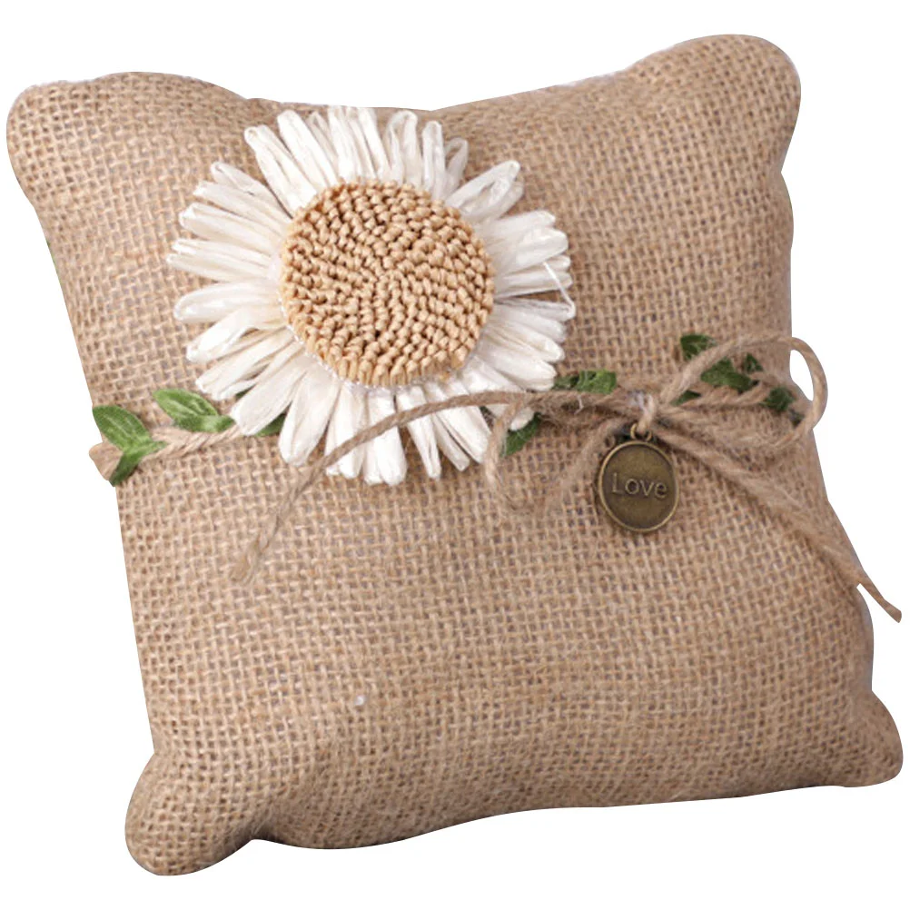 

Ring Holder Cotton Linen Pillow Bride Wreaths Baby Shower Decorations Birthday Cushion