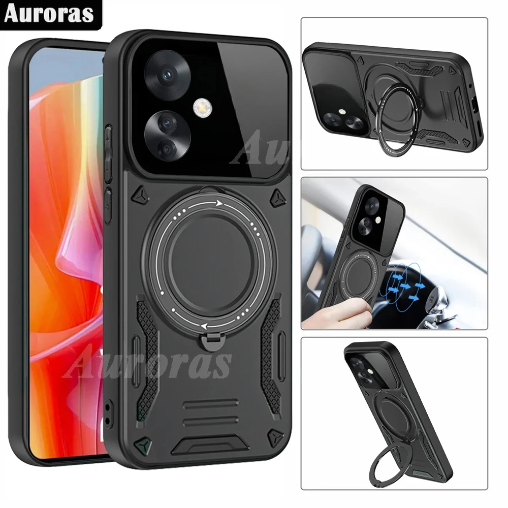 

Auroras For OPPO A78 A79 A58 5G Magnetic Armor Bracket Support Camera Protect Hard Shell For OPPO Reno 8T 5G 4G Cover Funda Capa