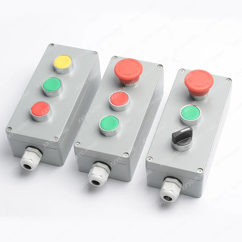 Cast aluminum button control box 1 hole waterproof and explosion-proof button box start-stop control reset low pressure
