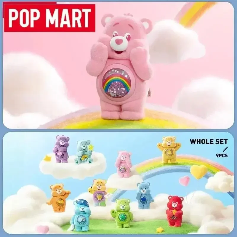 POP MART Care Bears Colorful Hugs Serie Blindbox-Spielzeug Kawaii Anime Actionfigur Überraschungs-Mystery-Box Puppen Geschenk