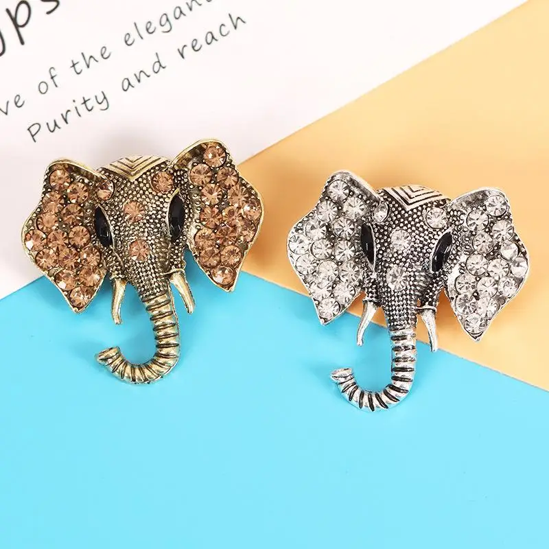 Retro Personalized Animal Alloy Elephant Brooches For Women Clothing Coat Jewelry Accessries Gifts