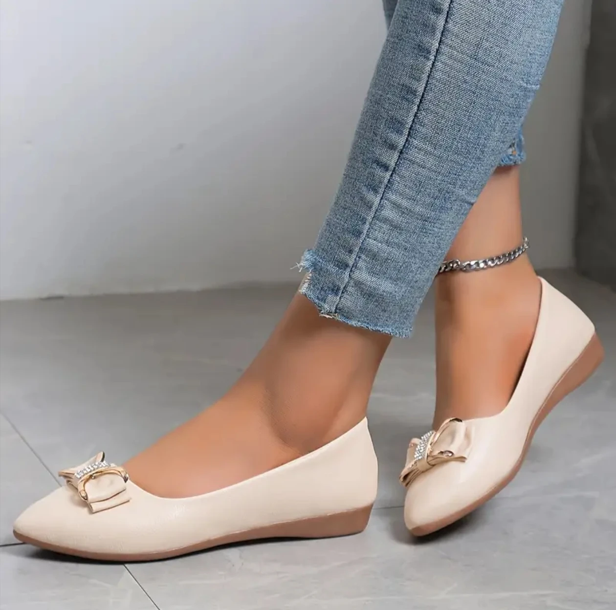 *Frühling Herbst Neue Spitze Schleife Sexy/Bequeme Flache Schuhe Modische/Heißer Verkauf Anti Slip Arbeit und Freizeit Schuhe für Frauen