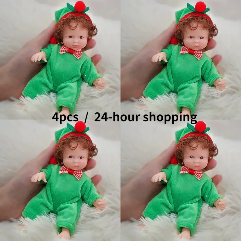 

6 Inch Mini Palm Whole Solid Silicone Reborn Baby Dolls Painted Realistic Reborn Babies Doll For Kids Christmas Gift Bebê Reborn