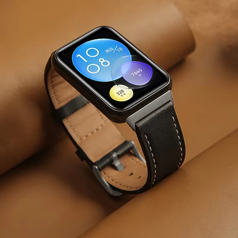 Leather Band For Huawei Watch Fit 3 Smartwatch Strap Replacement Genuine Sport Wristband retro Bracelet Huawei Fit 2 Accessories