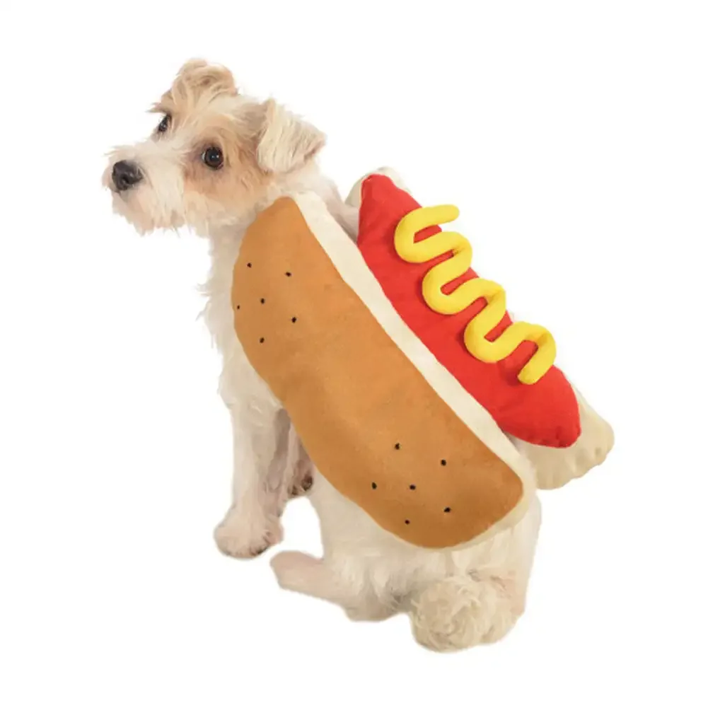 Party Christmas Costume Suit Funny Dog Costumes Hot Dog Shaped Dachshund Sausage Adjustable Clothes Pet Apparel Dressing Up Cat