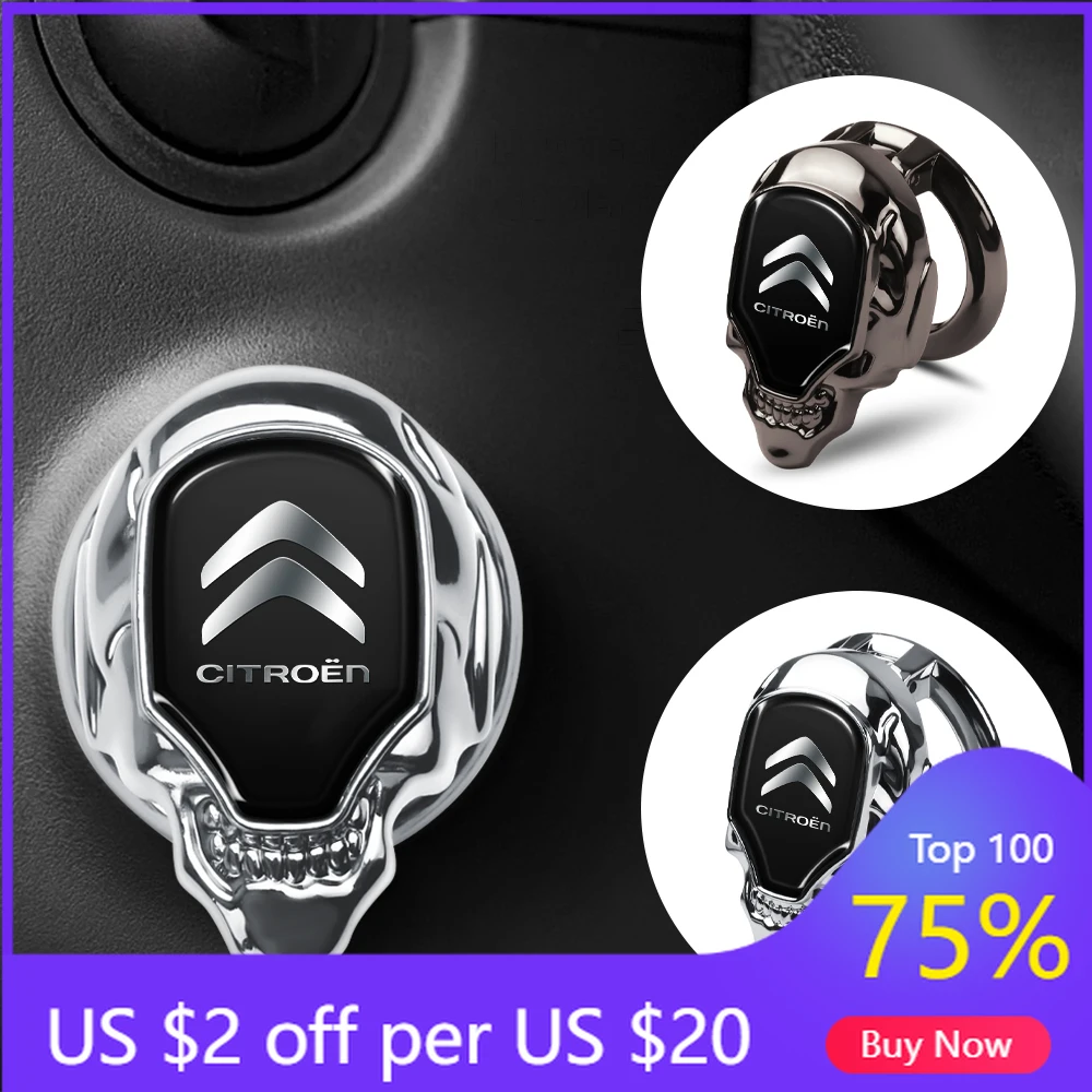 

2026 Hot Car Sticker Car ONE-CLICK Start Stop Push Button Engine Ignition Switch Decoration Covers For Citroen C3 Berlingo C4 sa