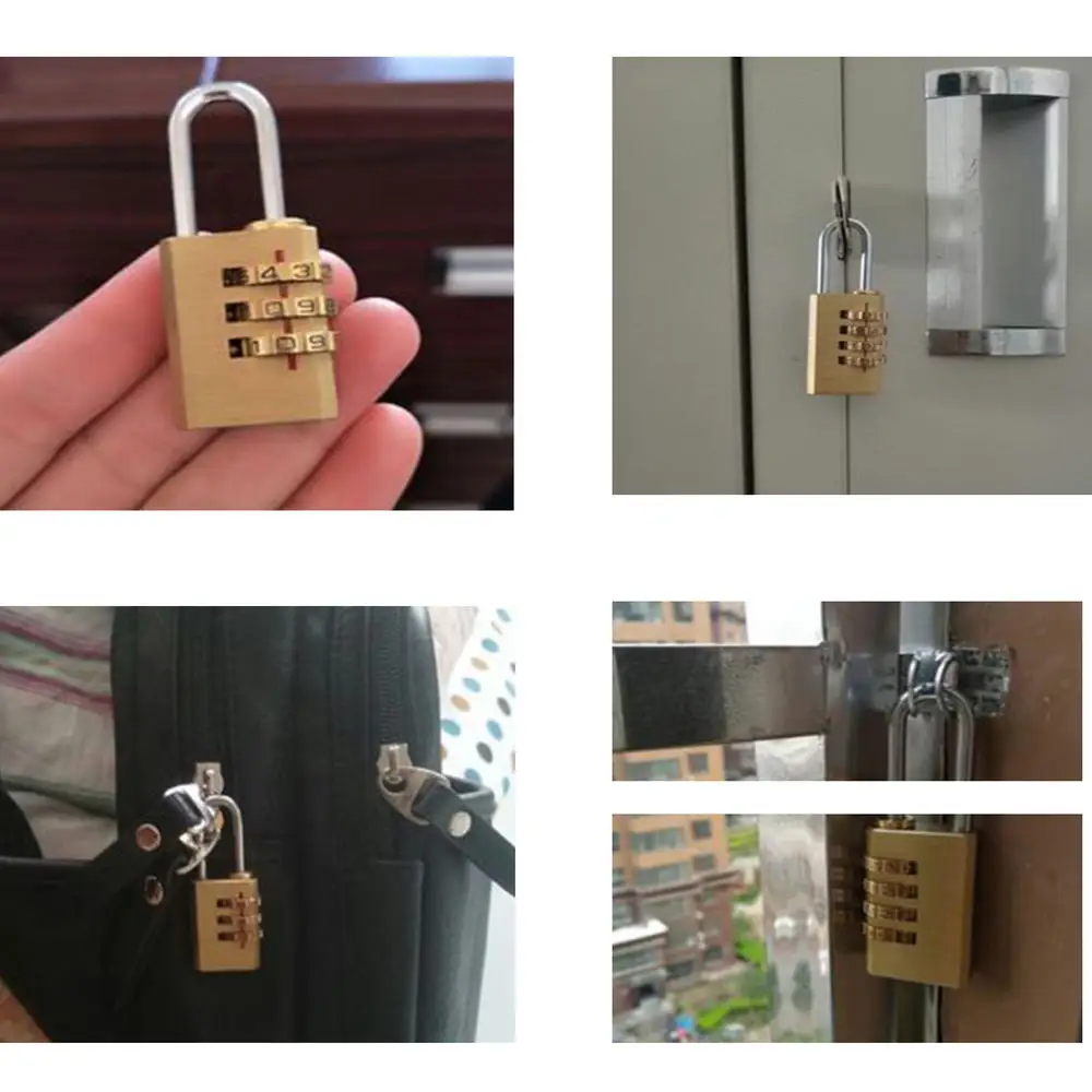 High Quality Padlock Solid Brass Lock Digit Combination Password Secret  Travel Luggage/Suitcase/Gate Outdoor Locker Case  Lock