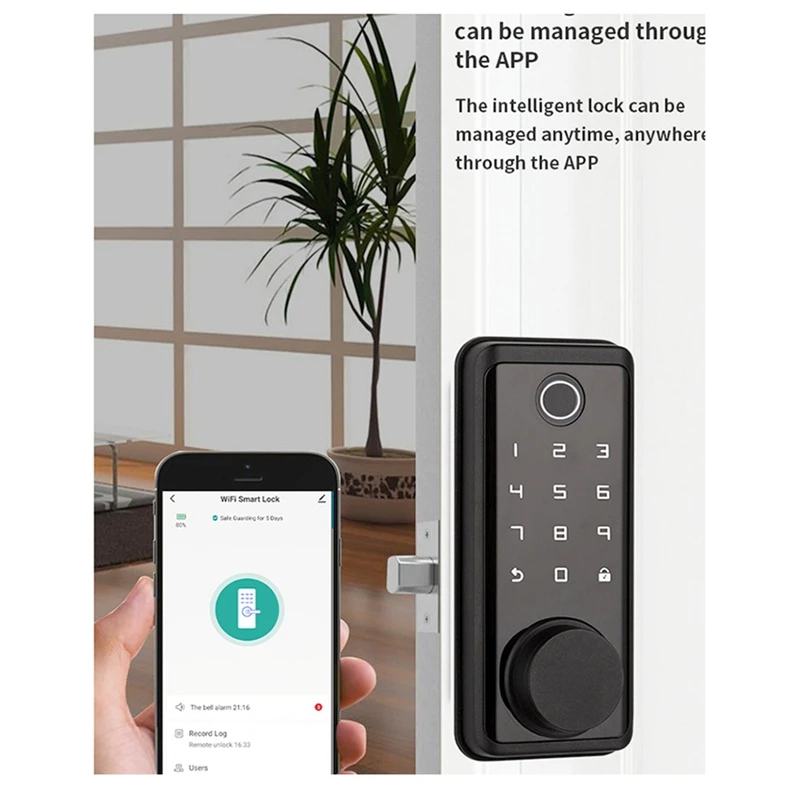 Tuya App Remote Control Smart Door Lock Deadbolt With Keys Fingerprint Lock Electronics Digital House Electronic Lock