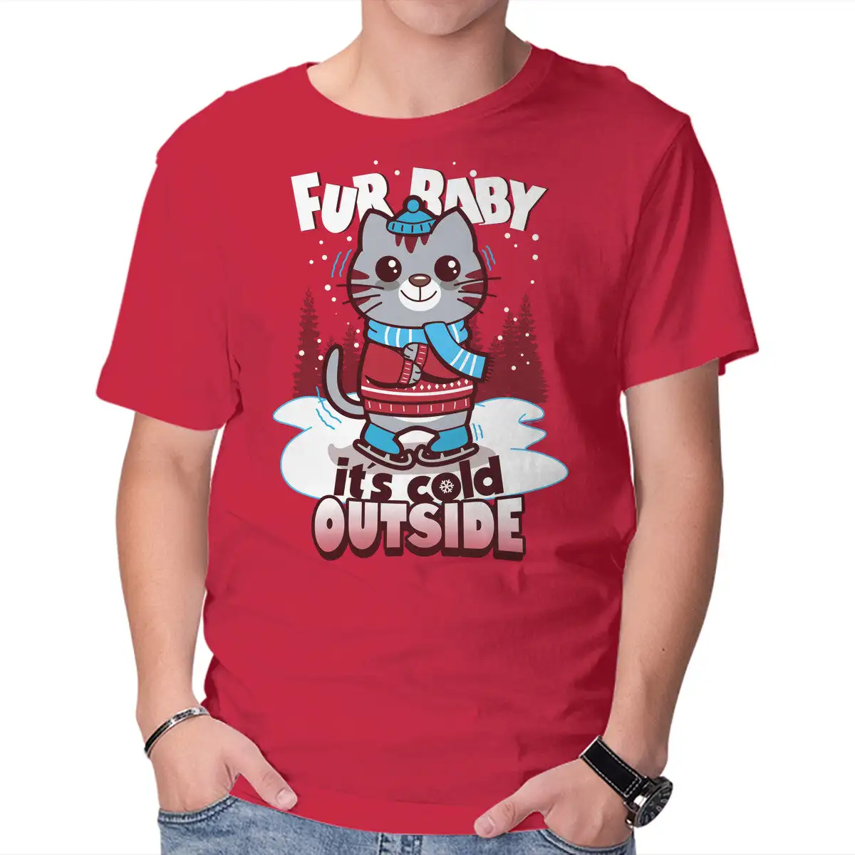 Fur Baby It's Cold Outside Unisex T-shirts for Man Woman Short Summer Tees Casual Cotton New Arrival Fashions Couple's Cloths