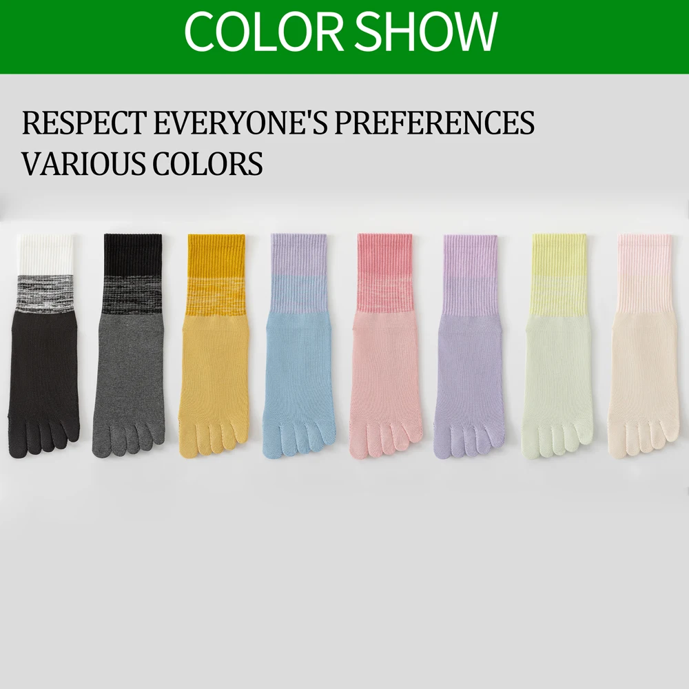 1/3 Pairs التدرج اللون اليوغا الجوارب النساء القطن خمسة تو جوارب بيلاتيس عدم الانزلاق قبضة سيليكون أسفل جوارب رياضية للنساء