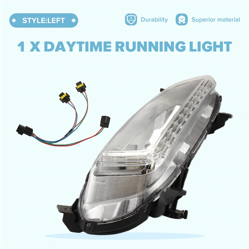 ملحقات تجميع السيارة LED ضوء النهار الجري الضباب الخفيف لشركة Hyundai Santa Fe Sport IX45 2016-2018 المصباح #3