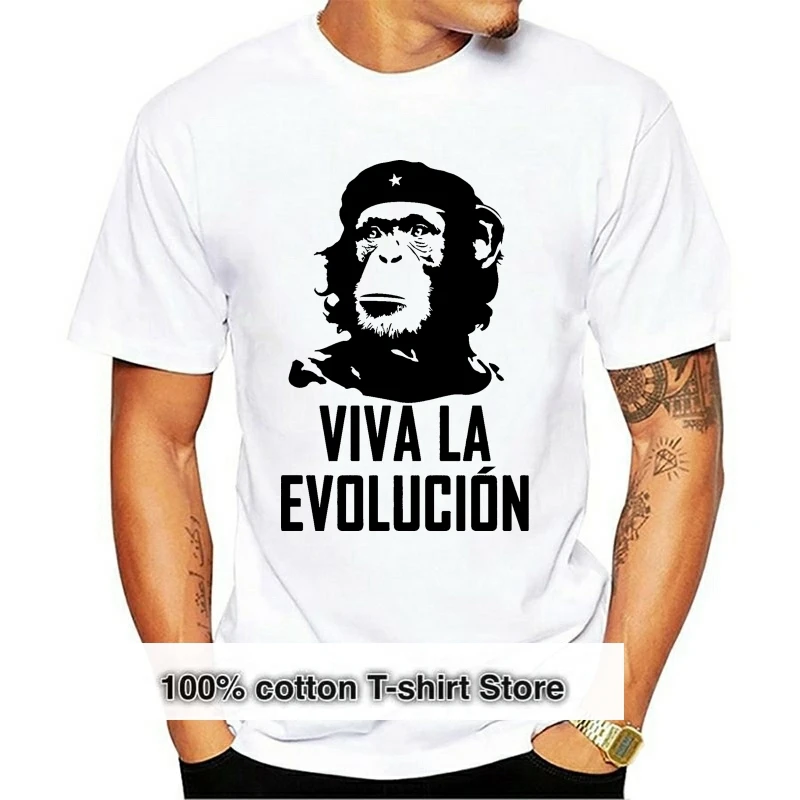 2020 Hot sale  100% cotton Viva La Evolucion Evolution Che Guevara Funny Monkey Hat Military T-shirt