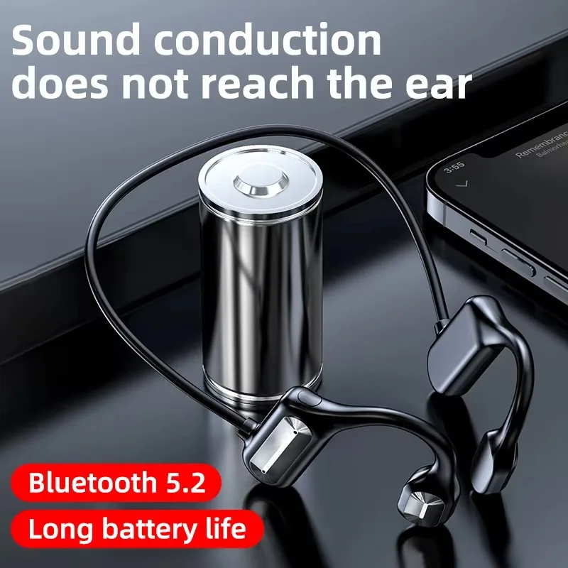 Wireless Headset Bluetooth 5.0 Bones Conducting Audio Equipment Outdoor Sports Stereo Waterproof Microphone for Running 2024