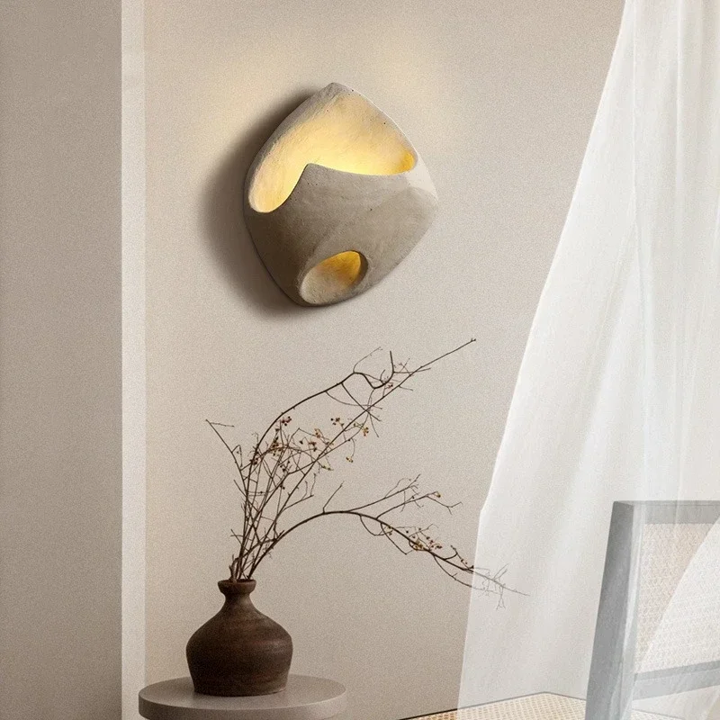 Imagem -03 - Wabi Sabi-cimento Led Wall Lights Designer Villa Café Bar Home Decor Sala Quarto Corredor Estilo Art