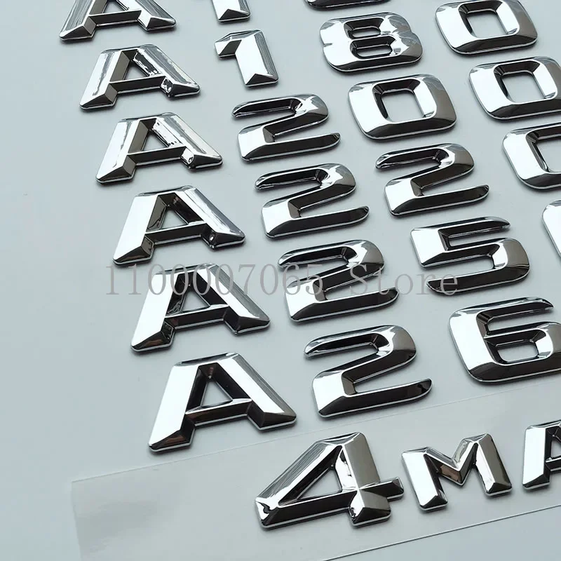 2015 Chrome Letters A160 A180 A200 A250 A260 A220d 4Matic ABS Emblem for A Class W176 W177 Car Trunk Logo Sticker