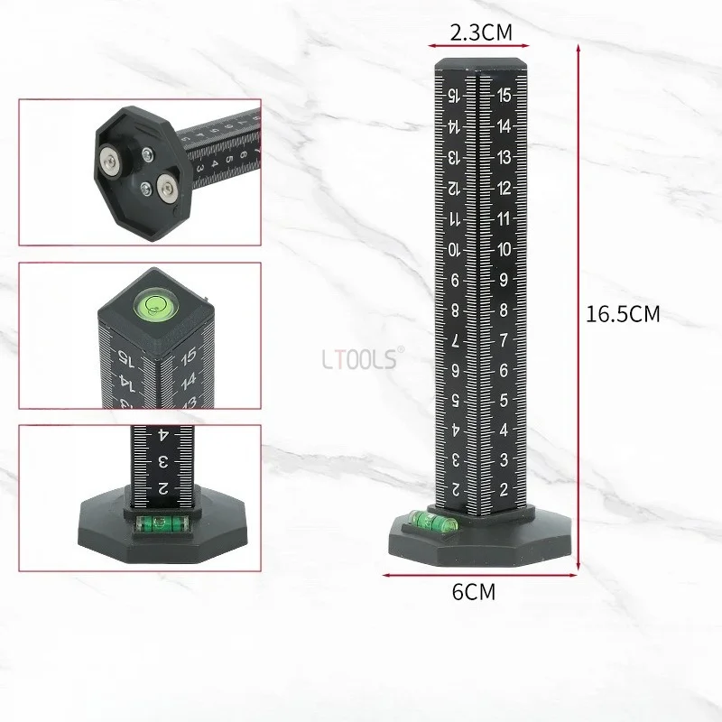 4-Sided Square Equal Height Marking Ruler Magnetic High Precision Laser Grading Tile & Ceiling Level Positioning Gauge Tool view 6