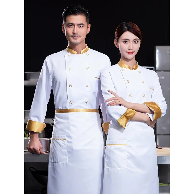 

Hotel Chef Overalls Long-Sleeved Dining Restaurant Restaurant Hot Pot Restaurant Kitchen Chef Chef Clothes Autumn and Winter