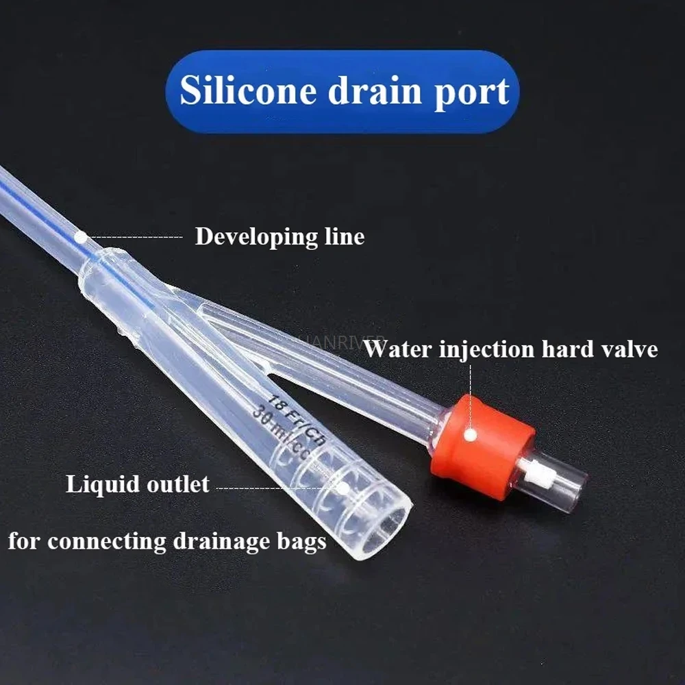 

3 pcs Urine Catheter Disposable Urethral Catheters Stretching 2Way 12/14/16/18/20/22Fr Silicone Foley Balloon