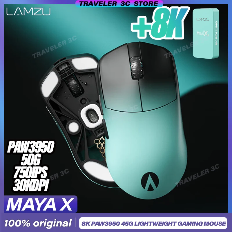 Lamzu MAYA X AIMLABS Limited Customized Gaming Mouse Lightweight Wireless gaming PAW3950 PC gift in stock laptop 8khz Valorant