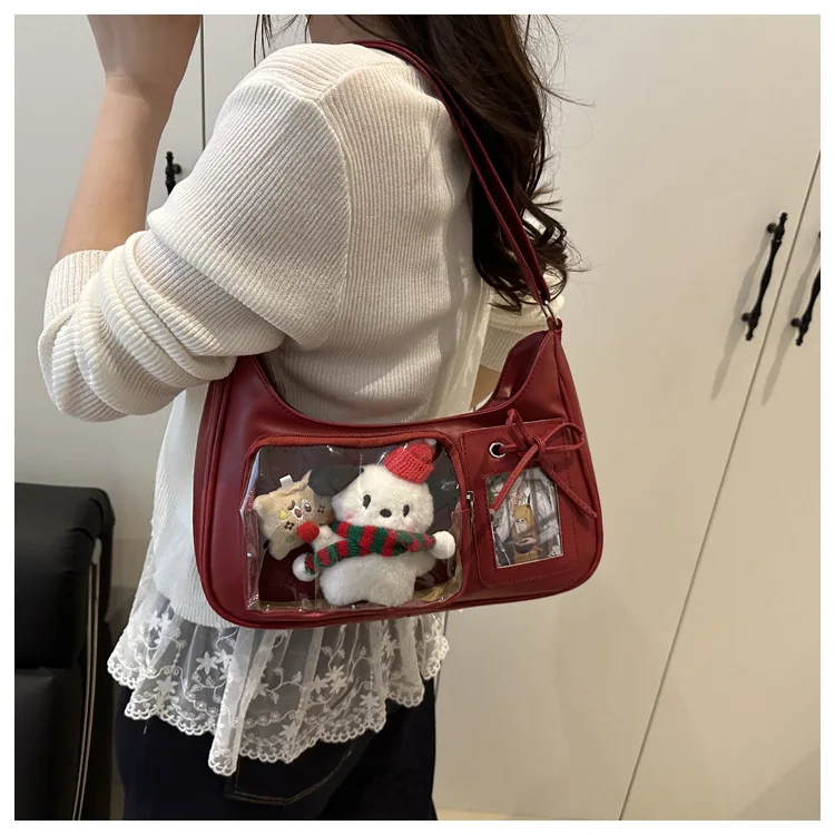Shoulder Bag Women Korean Transparent Ita Bag School Crossbody Bag Female Handbag Purse