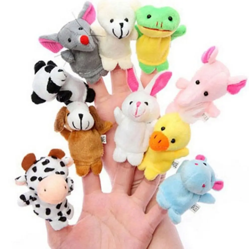 Cartoon Eltern-Kind Kinder Handpuppe Plüsch Hund Tierpuppe Ratte Kaninchen Fingerpuppe Kind