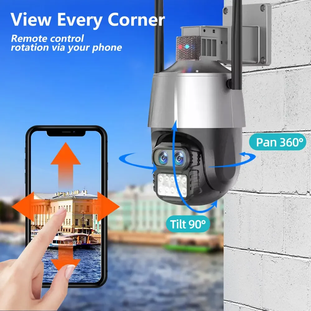 XMEYE-cámara CCTV para exteriores, Kit de sistema de seguridad con Zoom 8X, 8MP, HD, WiFi, grabadora NVR de 10 canales, cámara IP inalámbrica,