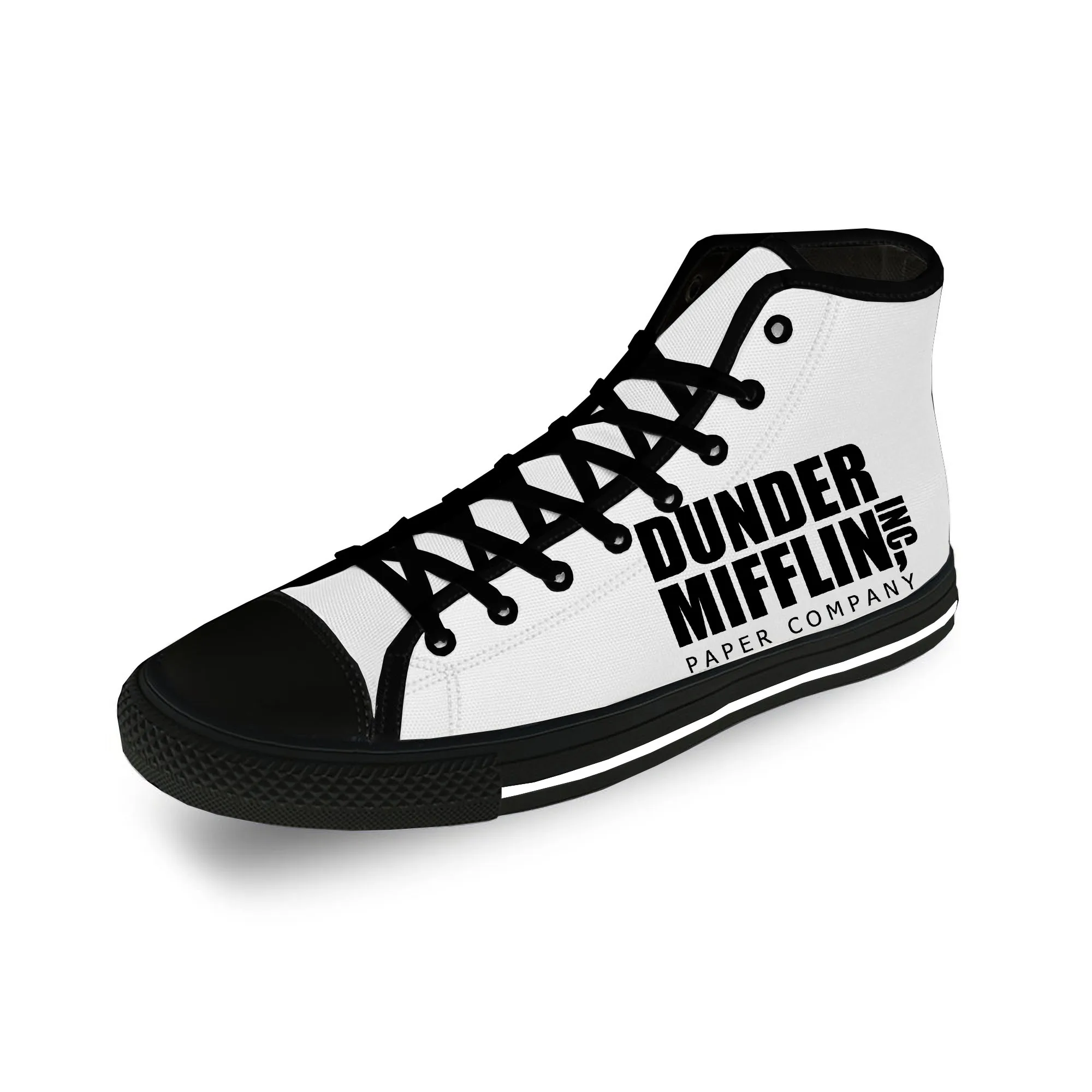 The Office TV Show High Top Sneakers Mens Womens Teenager Dunder Mifflin Paper Casual Shoes Canvas Shoe Cosplay Lightweight shoe