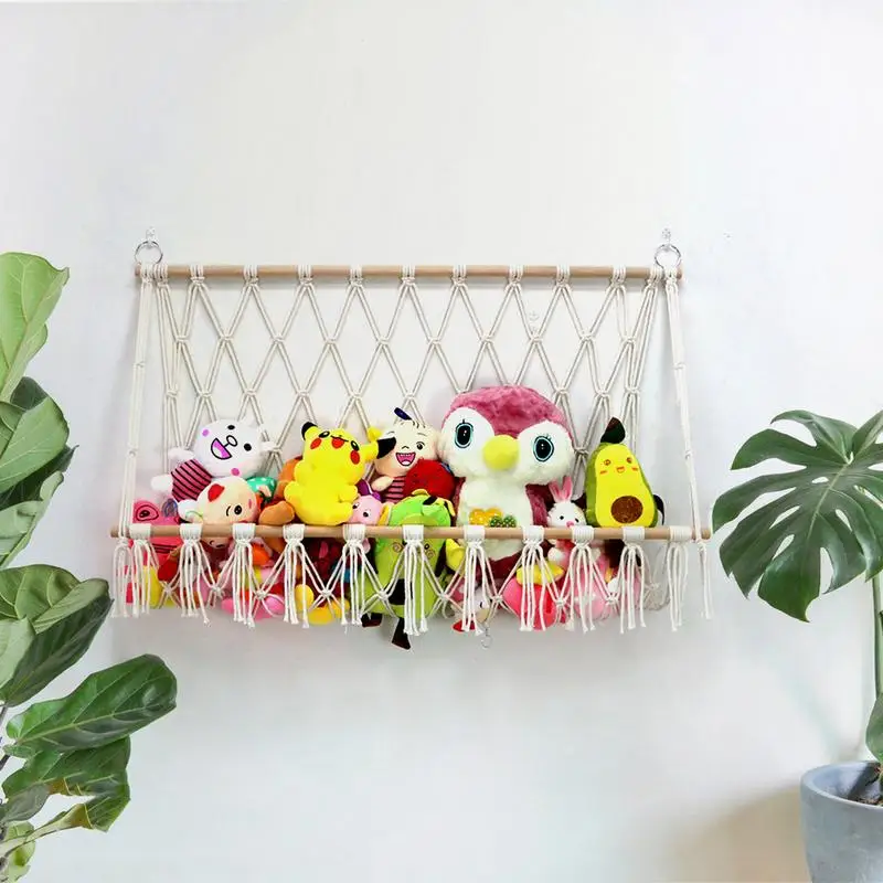 Macrame Stuffed Animal Hammock Macrame Hammock Stuffed Animal Storage Corner Organizer Wall Hangings Display Hammock