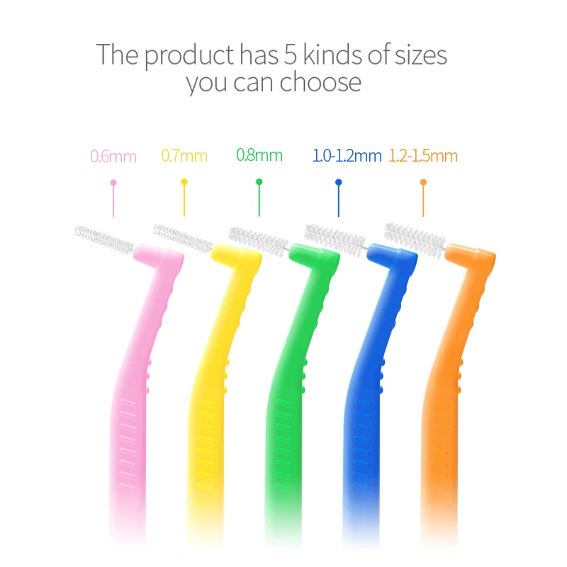 L shape Gum Interdental Brush tooth cleaning teeth stick oral dental tool toothpick brush interdental for adult wholesale