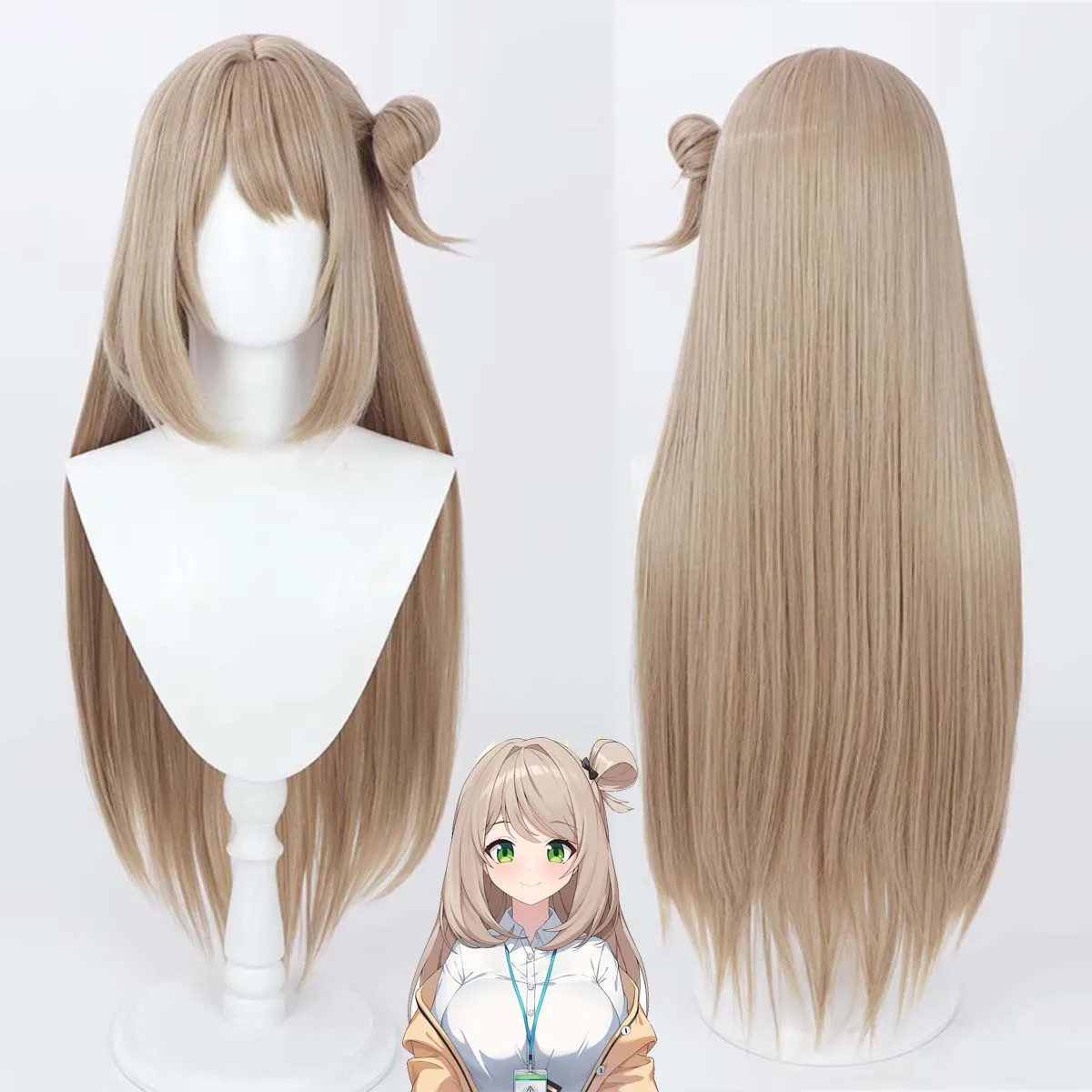 Halloween Party Game Blue Archive Izayoi Nonomi Long Straight Brown Wig