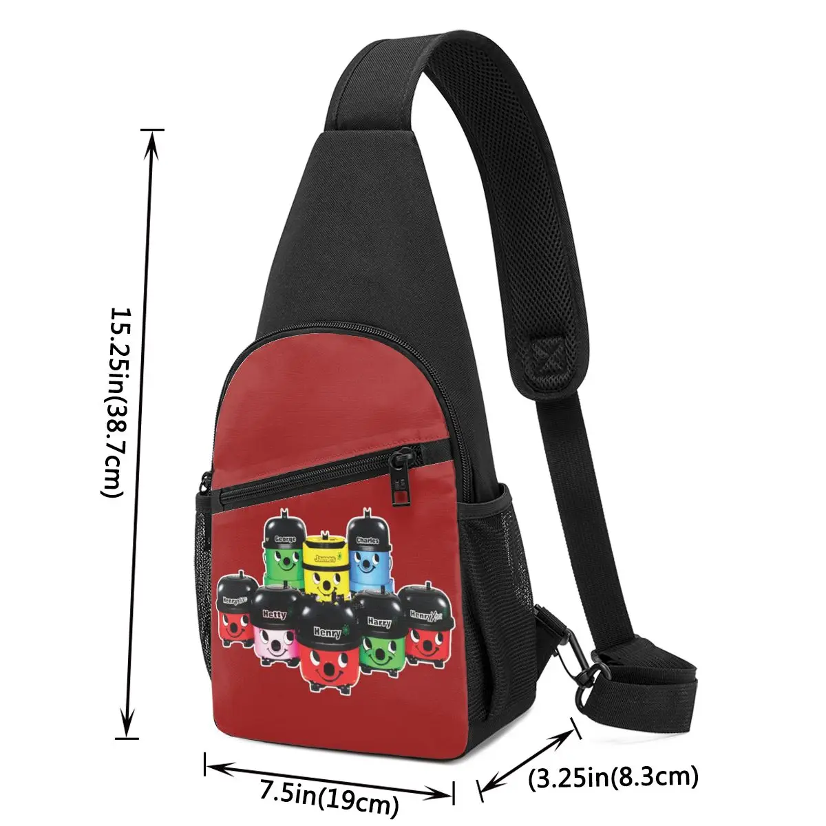 Henry Hoover And Friends Chest Bag Men Sling Crossbody Backpack Chest Bag Traveling Hiking Daypack Shoulder Bag
