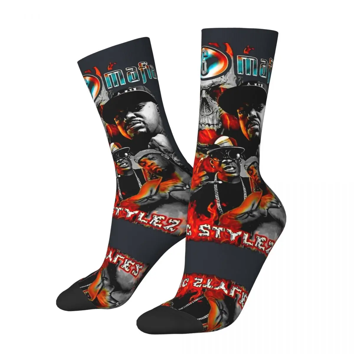 Hip Hop Vintage Three M-Mafia Inspired Classic Men's Socks Unisex rapper Seamless Printed Novelty Crew Sock official-website