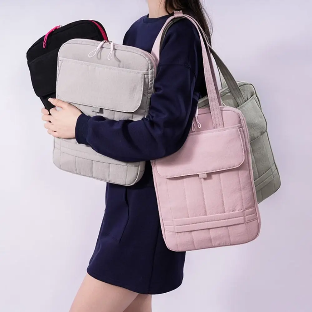 

Simple Solid Laptop Shoulder Bag Shockproof Handbag Computer Storage Bag Large Capacity File Package Business Briefcase Bag