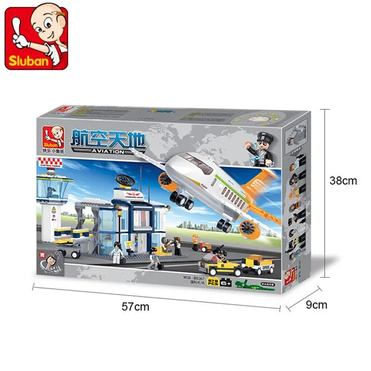 Sluban 0367 Building blocks  International airport boy small particle piecing and assembling toys