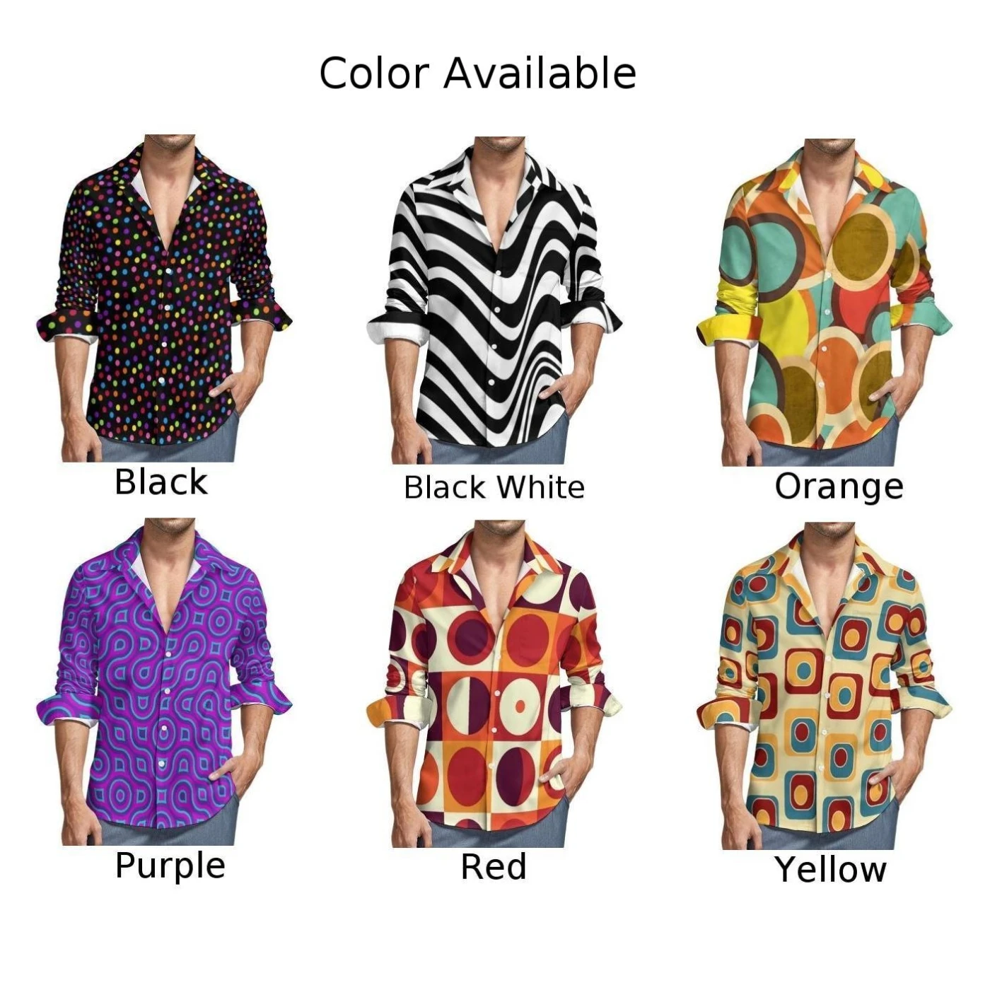 قمصان الشاطئ الشارع الشهير للرجال ريترو 70s قمصان الشارع الشهير الأرجواني طفيف تمتد الربيع والخريف ارتداء اليومي التلبيب العنق