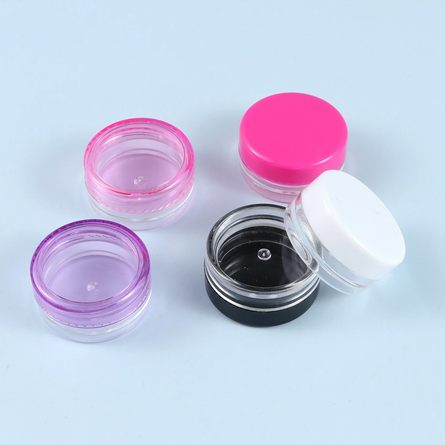 10/20pcs 3g Plastic Empty Storage Box Round Small Container Bottle Cosmetic Travel Pot Jars Sequins Jewelry Bead Organizer Boxes