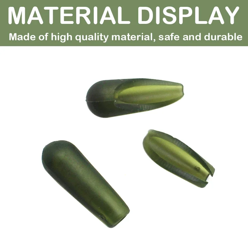 20pcs Carp Fishing Heli Rubber Buffer Sleeve Aaialble Green/Brown/Silt For Carp Hair Chod Helicopter Rig  Tackle Accessories